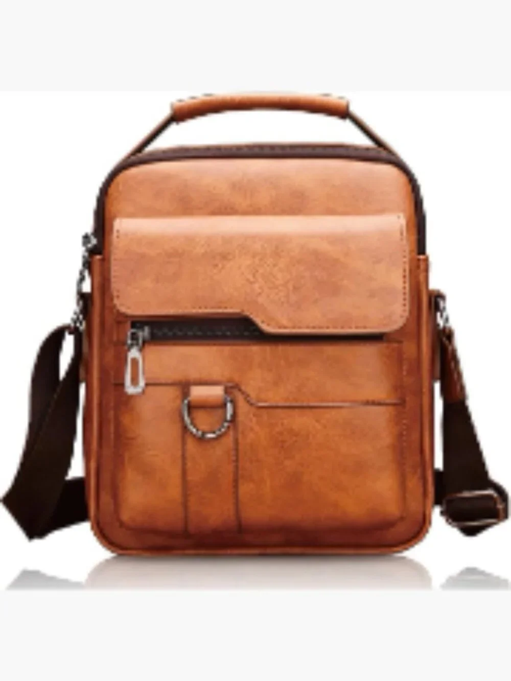 Vintage PU Leather Messenger Bag Crossbody Sling Bag for Men